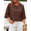 imageCicy Bell Womens Half Sleeve Cardigan Sweaters Cropped Button Down Tops Oversized Lightweight Ribbed Knit Summer OutfitsCoffee