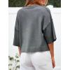 imageCicy Bell Womens Half Sleeve Cardigan Sweaters Cropped Button Down Tops Oversized Lightweight Ribbed Knit Summer OutfitsDark Grey