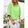 imageCicy Bell Womens Half Sleeve Cardigan Sweaters Cropped Button Down Tops Oversized Lightweight Ribbed Knit Summer OutfitsGreen