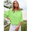 imageCicy Bell Womens Half Sleeve Cardigan Sweaters Cropped Button Down Tops Oversized Lightweight Ribbed Knit Summer OutfitsGreen