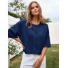 imageCicy Bell Womens Half Sleeve Cardigan Sweaters Cropped Button Down Tops Oversized Lightweight Ribbed Knit Summer OutfitsNavy Blue
