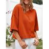 imageCicy Bell Womens Half Sleeve Cardigan Sweaters Cropped Button Down Tops Oversized Lightweight Ribbed Knit Summer OutfitsOrange