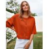 imageCicy Bell Womens Half Sleeve Cardigan Sweaters Cropped Button Down Tops Oversized Lightweight Ribbed Knit Summer OutfitsOrange