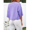 imageCicy Bell Womens Half Sleeve Cardigan Sweaters Cropped Button Down Tops Oversized Lightweight Ribbed Knit Summer OutfitsPurple