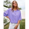 imageCicy Bell Womens Half Sleeve Cardigan Sweaters Cropped Button Down Tops Oversized Lightweight Ribbed Knit Summer OutfitsPurple