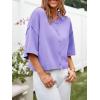 imageCicy Bell Womens Half Sleeve Cardigan Sweaters Cropped Button Down Tops Oversized Lightweight Ribbed Knit Summer OutfitsPurple