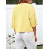 imageCicy Bell Womens Half Sleeve Cardigan Sweaters Cropped Button Down Tops Oversized Lightweight Ribbed Knit Summer OutfitsYellow