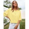 imageCicy Bell Womens Half Sleeve Cardigan Sweaters Cropped Button Down Tops Oversized Lightweight Ribbed Knit Summer OutfitsYellow