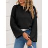 imageCicy Bell Womens Oversized Crew Neck Sweater Fall Long Sleeve Knit Tops Trendy Casual Loose Fit Pullover SweatersBlack