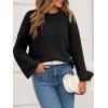 imageCicy Bell Womens Oversized Crew Neck Sweater Fall Long Sleeve Knit Tops Trendy Casual Loose Fit Pullover SweatersBlack