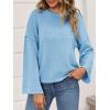 imageCicy Bell Womens Oversized Crew Neck Sweater Fall Long Sleeve Knit Tops Trendy Casual Loose Fit Pullover SweatersBlue