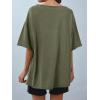 imageCicy Bell Womens Oversized Tshirts Off The Shoulder Cotton Half Sleeve T Shirts Summer Casual Loose Fit Tunic TopsArmy Green