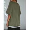 imageCicy Bell Womens Oversized Tshirts Off The Shoulder Cotton Half Sleeve T Shirts Summer Casual Loose Fit Tunic TopsArmy Green