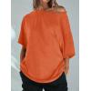imageCicy Bell Womens Oversized Tshirts Off The Shoulder Cotton Half Sleeve T Shirts Summer Casual Loose Fit Tunic TopsBrick Red