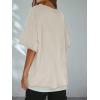 imageCicy Bell Womens Oversized Tshirts Off The Shoulder Cotton Half Sleeve T Shirts Summer Casual Loose Fit Tunic TopsGrey