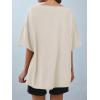 imageCicy Bell Womens Oversized Tshirts Off The Shoulder Cotton Half Sleeve T Shirts Summer Casual Loose Fit Tunic TopsGrey