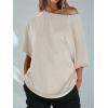 imageCicy Bell Womens Oversized Tshirts Off The Shoulder Cotton Half Sleeve T Shirts Summer Casual Loose Fit Tunic TopsGrey