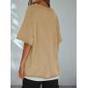 imageCicy Bell Womens Oversized Tshirts Off The Shoulder Cotton Half Sleeve T Shirts Summer Casual Loose Fit Tunic TopsKhaki