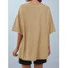 imageCicy Bell Womens Oversized Tshirts Off The Shoulder Cotton Half Sleeve T Shirts Summer Casual Loose Fit Tunic TopsKhaki