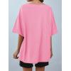 imageCicy Bell Womens Oversized Tshirts Off The Shoulder Cotton Half Sleeve T Shirts Summer Casual Loose Fit Tunic TopsPink