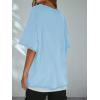 imageCicy Bell Womens Oversized Tshirts Off The Shoulder Cotton Half Sleeve T Shirts Summer Casual Loose Fit Tunic TopsSky Blue