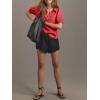 imageCicy Bell Womens Puff Short Sleeve Button Down Shirts Summer Casual Collared V Neck Blouse Linen Loose Fit Work TopsRed