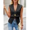 imageCicy Bell Womens V Neck Sweater Vest Dressy Casual Knit Sleeveless Shirts Slim Fit Lightweight Button TopsBlack
