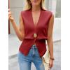 imageCicy Bell Womens V Neck Sweater Vest Dressy Casual Knit Sleeveless Shirts Slim Fit Lightweight Button TopsBurgundy