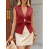 imageCicy Bell Womens V Neck Sweater Vest Dressy Casual Knit Sleeveless Shirts Slim Fit Lightweight Button TopsBurgundy