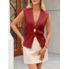 imageCicy Bell Womens V Neck Sweater Vest Dressy Casual Knit Sleeveless Shirts Slim Fit Lightweight Button TopsBurgundy