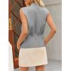 imageCicy Bell Womens V Neck Sweater Vest Dressy Casual Knit Sleeveless Shirts Slim Fit Lightweight Button TopsGrey