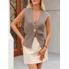 imageCicy Bell Womens V Neck Sweater Vest Dressy Casual Knit Sleeveless Shirts Slim Fit Lightweight Button TopsKhaki