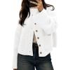 imageCicy Bell Womens Chunky Knit Cardigan Sweaters Button Down Mock Neck Open Front Jacket Winter Casual Outerwear with PocketsWhite