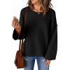 imageCicy Bell Womens Oversized Crew Neck Sweater Fall Long Sleeve Knit Tops Trendy Casual Loose Fit Pullover SweatersBlack