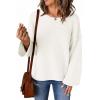 imageCicy Bell Womens Oversized Crew Neck Sweater Fall Long Sleeve Knit Tops Trendy Casual Loose Fit Pullover SweatersWhite