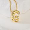 imageCicy Bell Initial Necklace for Women 14k Gold Plated Cubic Zirconia Trendy Personalized Dainty Letter Pendant Necklace GiftsGGold