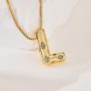 imageCicy Bell Initial Necklace for Women 14k Gold Plated Cubic Zirconia Trendy Personalized Dainty Letter Pendant Necklace GiftsLGold