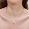 imageCicy Bell Initial Necklace for Women 14k Gold Plated Cubic Zirconia Trendy Personalized Dainty Letter Pendant Necklace GiftsLGold