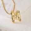 imageCicy Bell Initial Necklace for Women 14k Gold Plated Cubic Zirconia Trendy Personalized Dainty Letter Pendant Necklace GiftsMGold