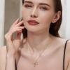 imageCicy Bell Initial Necklace for Women 14k Gold Plated Cubic Zirconia Trendy Personalized Dainty Letter Pendant Necklace GiftsMGold