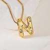 imageCicy Bell Initial Necklace for Women 14k Gold Plated Cubic Zirconia Trendy Personalized Dainty Letter Pendant Necklace GiftsNGold