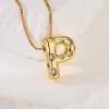 imageCicy Bell Initial Necklace for Women 14k Gold Plated Cubic Zirconia Trendy Personalized Dainty Letter Pendant Necklace GiftsPGold