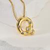imageCicy Bell Initial Necklace for Women 14k Gold Plated Cubic Zirconia Trendy Personalized Dainty Letter Pendant Necklace GiftsQGold