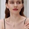 imageCicy Bell Initial Necklace for Women 14k Gold Plated Cubic Zirconia Trendy Personalized Dainty Letter Pendant Necklace GiftsSGold