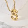 imageCicy Bell Initial Necklace for Women 14k Gold Plated Cubic Zirconia Trendy Personalized Dainty Letter Pendant Necklace GiftsSGold