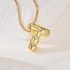 imageCicy Bell Initial Necklace for Women 14k Gold Plated Cubic Zirconia Trendy Personalized Dainty Letter Pendant Necklace GiftsTGold