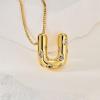 imageCicy Bell Initial Necklace for Women 14k Gold Plated Cubic Zirconia Trendy Personalized Dainty Letter Pendant Necklace GiftsUGold