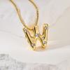imageCicy Bell Initial Necklace for Women 14k Gold Plated Cubic Zirconia Trendy Personalized Dainty Letter Pendant Necklace GiftsWGold