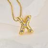 imageCicy Bell Initial Necklace for Women 14k Gold Plated Cubic Zirconia Trendy Personalized Dainty Letter Pendant Necklace GiftsXGold