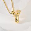 imageCicy Bell Initial Necklace for Women 14k Gold Plated Cubic Zirconia Trendy Personalized Dainty Letter Pendant Necklace GiftsYGold